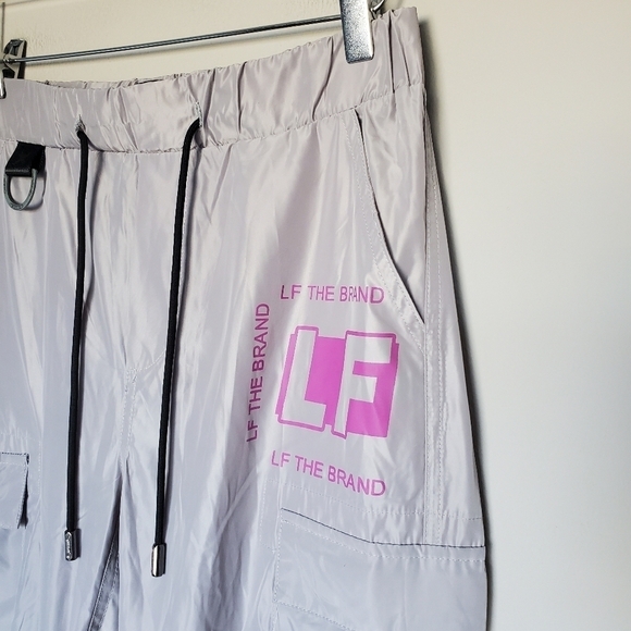 LF The Brand Streetwear Cargo Jogger Pants Gray/Pink Size M - Picture 4 of 10